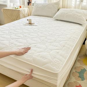 Yalu Простыня на резинке 150х200 см, стеганая, утолщенная, цвет Ivory White