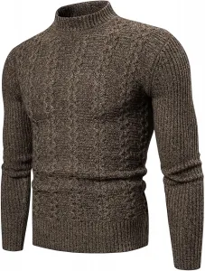 Толстовка с длинным рукавом для мужчин, вязаная, с воротником, теплая