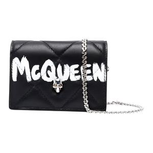 Alexander McQueen Кожаная сумка через плечо женская черная