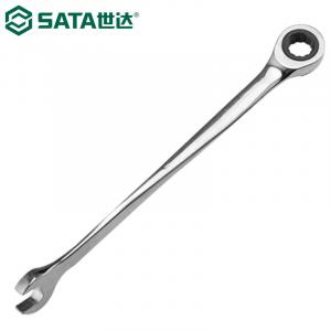 SATA 46312 Ключ Torx с храповым механизмом, универсальный быстрый ключ двойного назначения, ключ с удлиненной X-образной рукояткой, 19 мм
