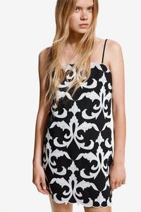 Платье с вышитыми бретелями H&M, черный