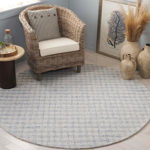 Ковер SAFAVIEH, 183 x 183 см, Ebony Collection, Blue & Ivory, Handmade Wool, для гостиной, столовой, спальни (EBN140M)