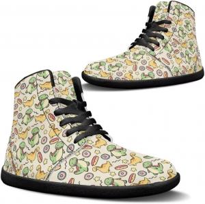 Женские высокие кроссовки-босоножки с принтом животных, широкий носок, подошва с нулевым перепадом, легкие, противоскользящие GETELINSENG, Cartoon Dinosaur