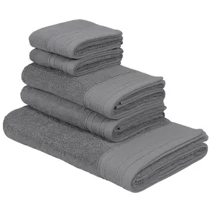 Набор полотенец Robby, Премиальные полотенца, 500 г/м², 100% хлопок Набор из 5 шт. Махровые полотенца для душа, полотенца для рук, гостьевые полотенца, набор из 5 шт. Bruno Banani, серый