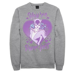Мужской свитшот с изображением DC Comics «Женщина-кошка» на День святого Валентина «You're Purr-fect» Licensed Character