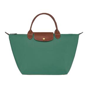 Сумка Le Pliage из полиамидового полотна с кожаной отделкой, средний размер, цвет шалфей, LONGCHAMP