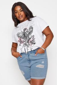 Легкие рваные шорты на резинке Yours, синий