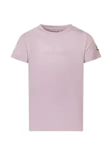 Футболка с вышитым логотипом Moncler Enfant, розовый
