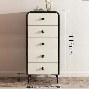 Yu Senyi Комод 50х115 см для гостиной из массива дерева, 5 ящиков, кремовый