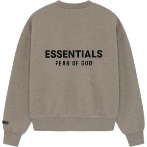 Свитшот с резинкой на манжетах Fear Of God Essentials, серый