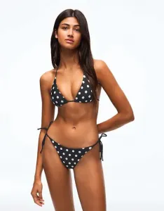 Черные бразильские трусы бикини в горошек Bershka