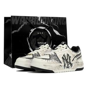 MLB Кроссовки Chunky Liner Kaleidoscope, пепельно-серого цвета, с защитой от истирания, низкие, для скейтбординга, унисекс, серо-белые