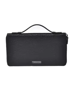 Черный кожаный кошелек с эффектом потертости Baldinini, черный