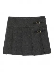 Юбка с плиссировкой и пряжкой SANDRO, серый