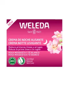 Ночная разглаживающая крем-сыворотка с маслом шиповника и белым чаем 40 мл Weleda