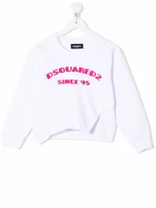 Толстовка с разрезами и логотипом DSQUARED2 KIDS, белый