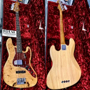 Fender Custom Shop Artisan Jazz Bass из кленового капа, 3A гриф из палисандра - стареющий натуральный