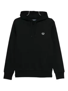 Худи с лавровым венком Fred Perry, черный