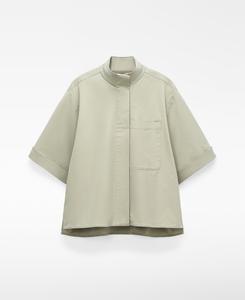 рубашка с коротким рукавом и воротником-стойкой