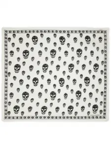 Шерстяной шарф с принтом Alexander McQueen, белый