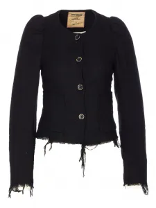 Жакет с объемными рукавами и бахромой Uma Wang, черный