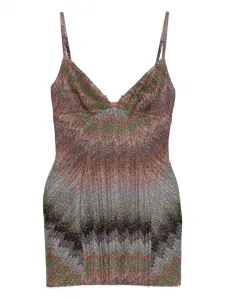 Мини-платье с узором "елочка" Missoni, розовый