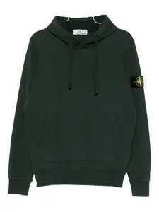 Худи с карманом-кенгуру Stone Island, зеленый
