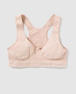 Бесшовный спортивный топ для девочки Cotton Juice, бежевый