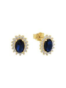 Amor Золотые серьги-гвоздики (375/9 ct) синего цвета