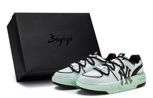 Кроссовки MLB Chunky Liner Skateboarding Shoes Unisex Low-top Green, черный