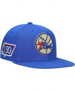 Мужская кепка Snapback Royal Philadelphia 76Ers в честь 50-летия Mitchell & Ness
