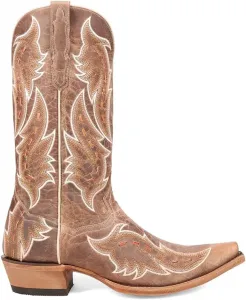 Мужские повседневные ботинки Dan Post Boots Racer с вышивкой, зауженный носок, средняя длина голенища - коричневые