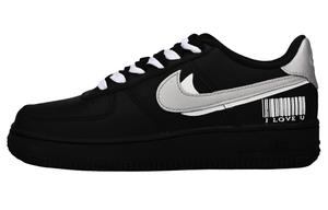 Кроссовки Nike Air Force 1 Skateboarding Shoes Women's Low-top Black/silver, черный