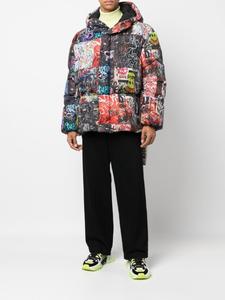 Khrisjoy пуховик с принтом граффити, черный