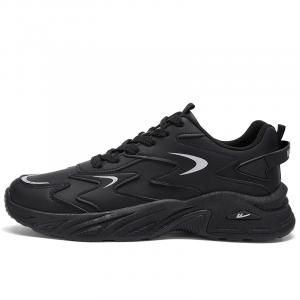 WARRIOR Антискользящие и износостойкие низкие массивные кроссовки для мужчин с эффектом увеличения роста - черные, цвет Black