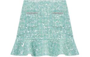 Self Portrait Повседневная короткая юбка Женская зеленая смешанная расцветка