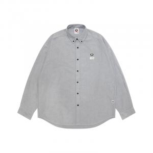 Рубашка с вышивкой логотипа A Bathing APE Aape, серый