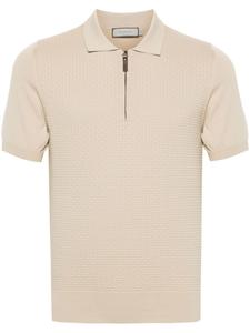 Хлопковая рубашка-поло на молнии Canali, бежевый