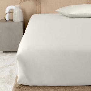 Простыня Frette из хлопкового шелка с резинкой, 200x205 + 46, молочный