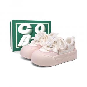 Женские низкие кеды для скейтбординга Cob Abrasion Resistant легкие нескользящие Cobx, бежевый/розовый