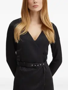 Миди-платье с запахом и поясом Marciano, черный