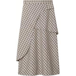 Женская длинная повседневная юбка FW25 Tory Burch, айвори белый plaid