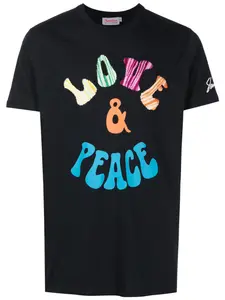 Футболка с графичным принтом и вышивкой Amir Slama, черный