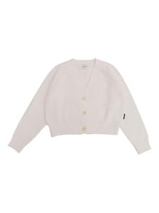 Кардиган в рубчик на пуговицах Aspesi Kids, белый