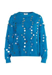 Тонкий вязаный свитер IZIA Sweater, бирюзовый