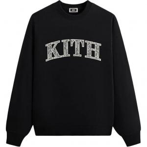 Kith Мужская толстовка с круглым вырезом, черная, средней толщины