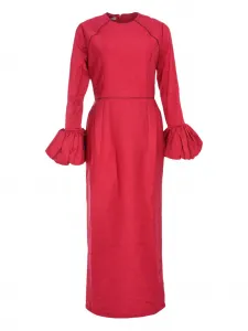 Макси-платье Talia с оборками на манжетах Baruni, красный