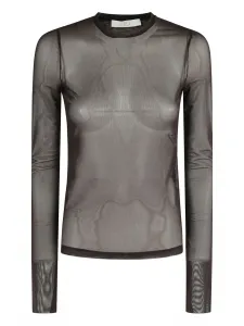 Сетчатый топ с длинными рукавами Tela, коричневый