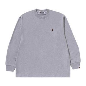 Футболка BAPE One Point Ape Head Relaxed Fit Long-Sleeve Tee, Grey