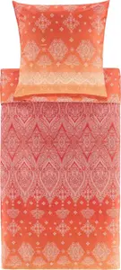 Комплект постельного белья из сатина KERALA, цвет O1 ORANGE, размер 135x200+80x80 Bassetti